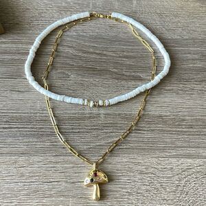 Bohemian mushroom necklace N286